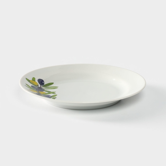Тарелка «Оливки», d=17,5 см, белая, фарфор Тарелка «Оливки», d=17,5 см, белая, фарфор