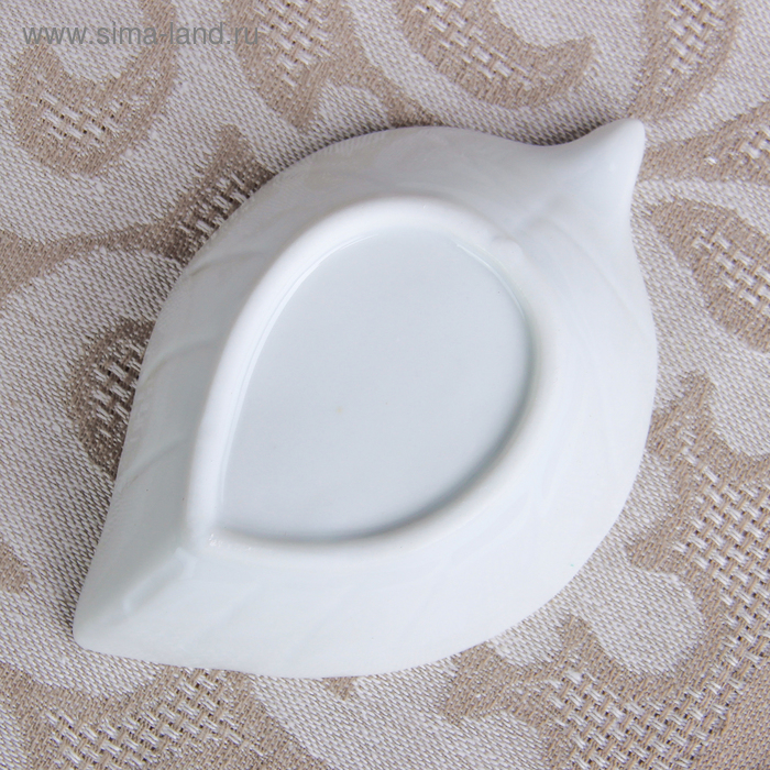 Набор салатников керамических на деревянной подставке «Эстет. Лист», 4 предмета: 50 мл, цвет белый Набор салатников керамических на деревянной подставке «Эстет. Лист», 4 предмета: 50 мл, цвет белый