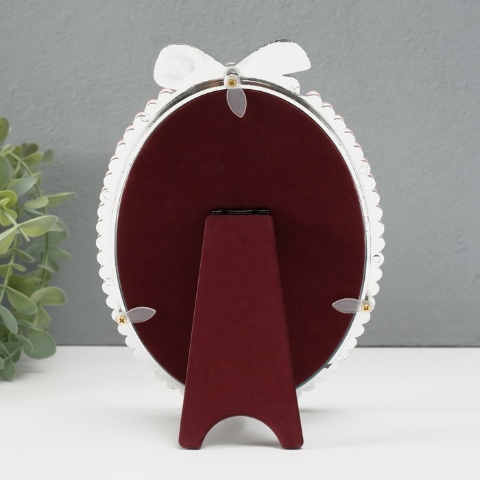 Фоторамка пластик под металл 12х17 см Фоторамка пластик под металл 12х17 см "Бант" жемчуг и стразы 20х14х1,5 см