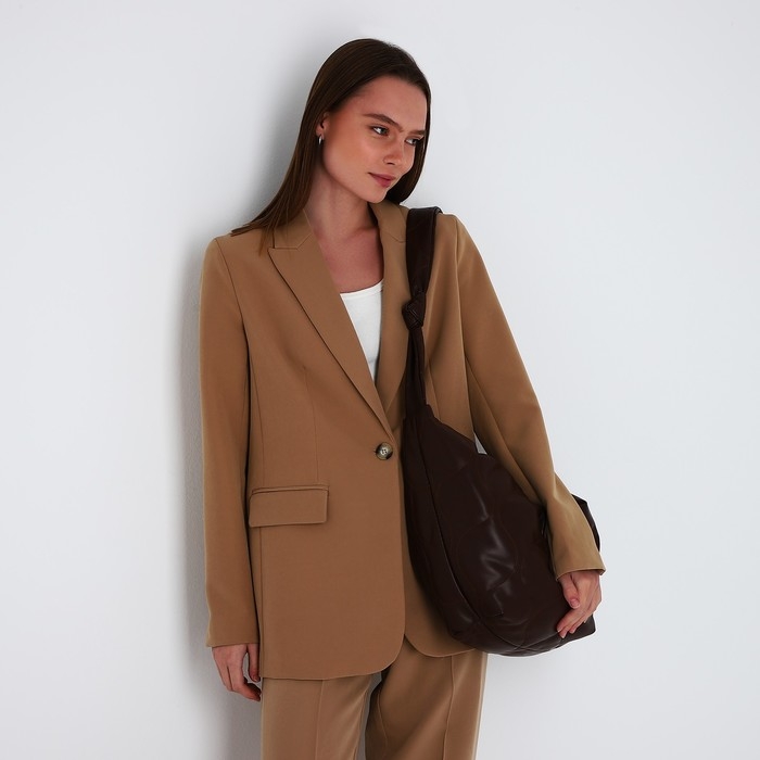 Сумка-мешок, отдел на молнии, цвет коричневый