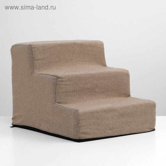 Лесенка для животных  Лесенка для животных "Пижон", рогожка, 34 х 40 х 30 см, бежевая