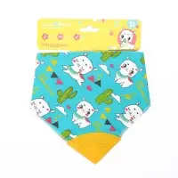 Нагрудник-бандана/слюнявчик для кормления M&B &laquo;Крутышка&raquo; непромокаемый с прорезывателем, на кнопке МИКС