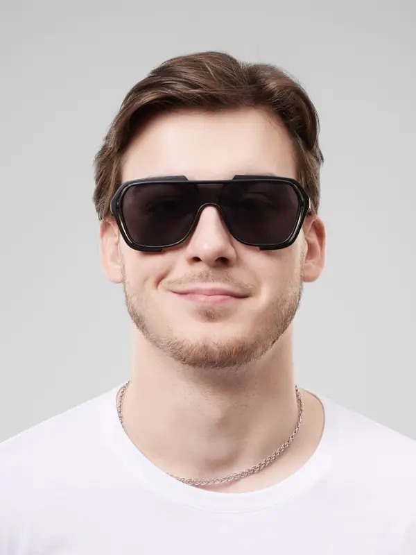 Очки солнцезащитные &laquo;OneSun. Маска&raquo;, uv 400, линза 4.5&times;5.8 см, чёрный