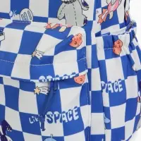 Рюкзак школьный на молнии, с карманами, в клетку, 28&times;11.5&times;40 см, синий