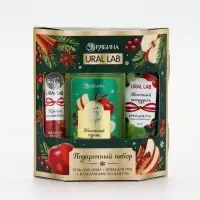 URAL LAB Арома Саунд Набор гель для душа, крем для рук и бальзам для губ, яблоко URAL LAB Арома Саунд Набор гель для душа, крем для рук и бальзам для губ, яблоко