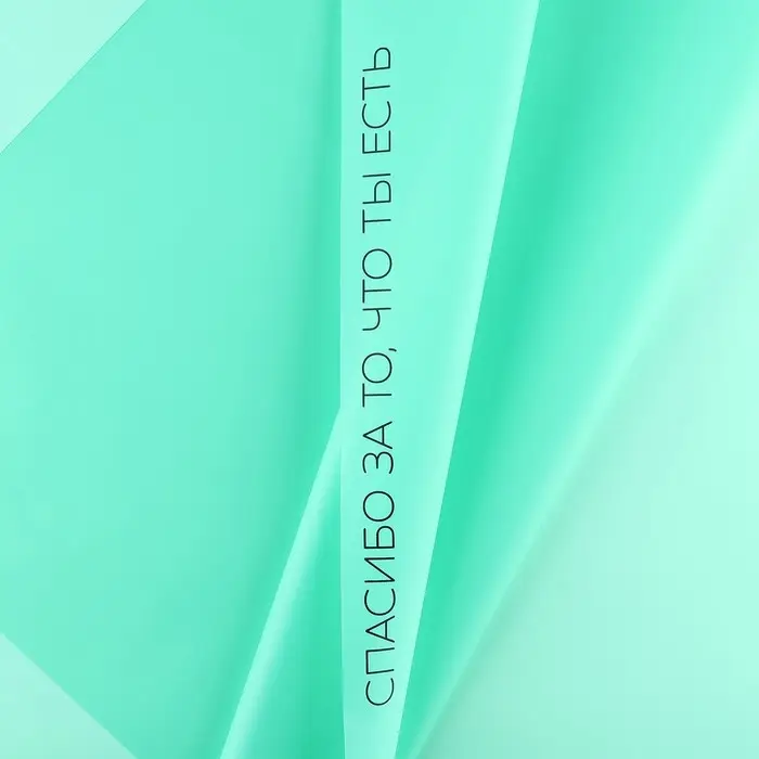 Плёнка упаковочная для цветов «Спасибо за тебя», матовая, тиффани 57 х 57 см Плёнка упаковочная для цветов «Спасибо за тебя», матовая, тиффани 57 х 57 см