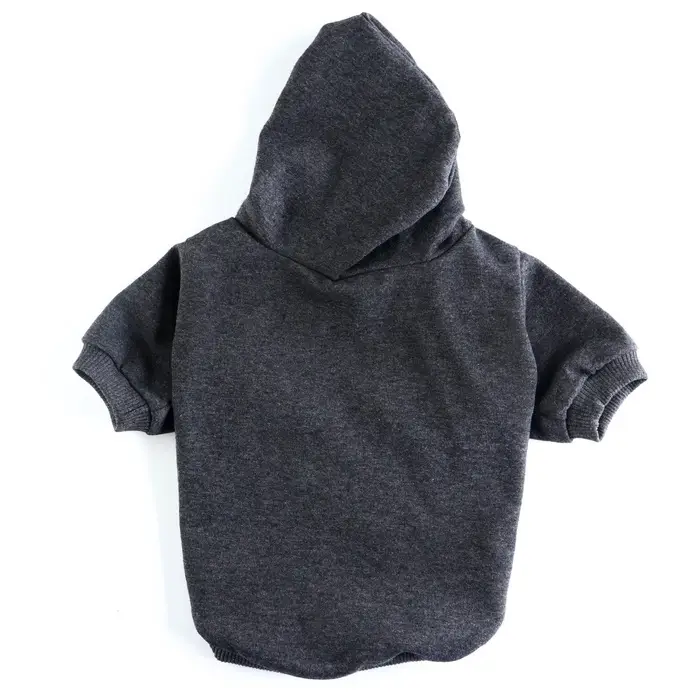 Толстовка однотонная для собак (футер), размер XS (ДС 18, ОШ 28-30, ОГ 38-40), серая