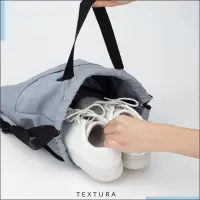 Мешок - сумка для обуви TEXTURA на стяжке, с карманом, размер 36&times;1&times;39 см, серый