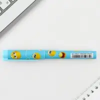 Ручка шариковая, синяя паста 0.7 мм, с колпачком, пластик «Смайлики»