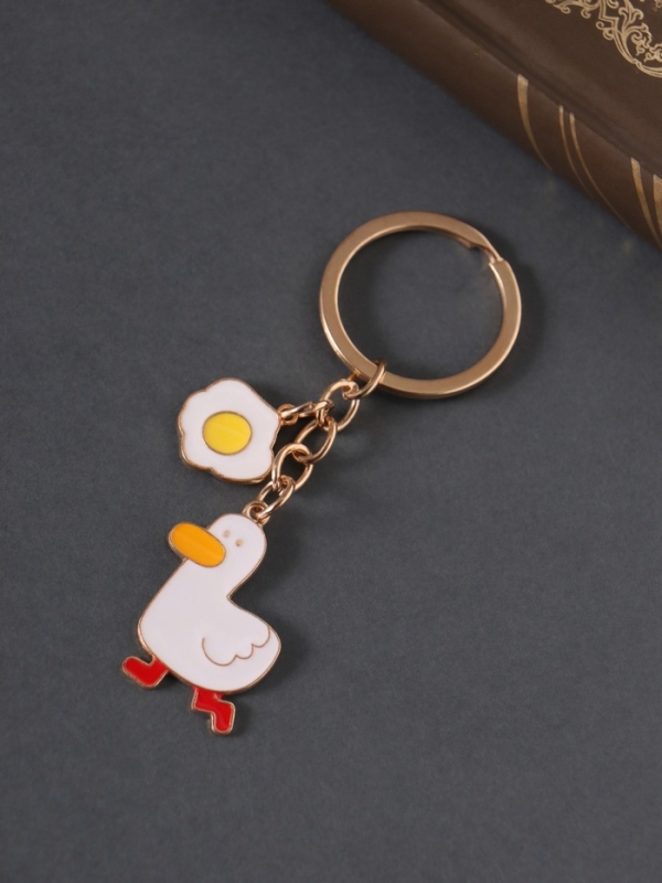 Брелок металл, эмаль "Утка и яйцо" 9 см