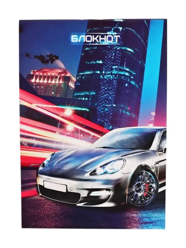 Блокнот А6, 40 листов в клетку на скрепке &laquo;Авто&raquo;, обложка мелованный картон, МИКС