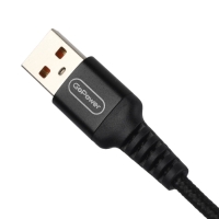 Кабель GoPower GP02L, Lightning - USB, 2.4 А, 1 м, передача данных, нейлон, черный