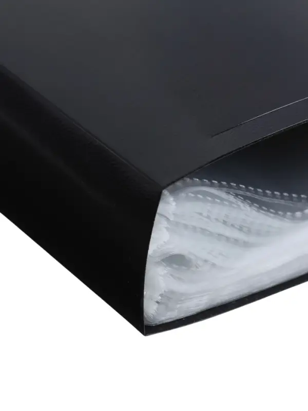 Папка с 100 вкладышами А4, 700 мкм, Calligrata, текстура &laquo;песок&raquo;, чёрная