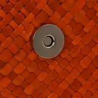 Сумка плетёная на застёжке из пандана, 35&times;12&times;40 см, бежево-оранжевая