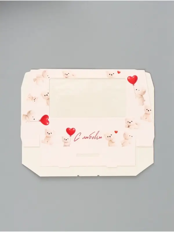 Коробка подарочная складная &laquo;С любовью&raquo;, 20&times;12&times;4 см, с окном