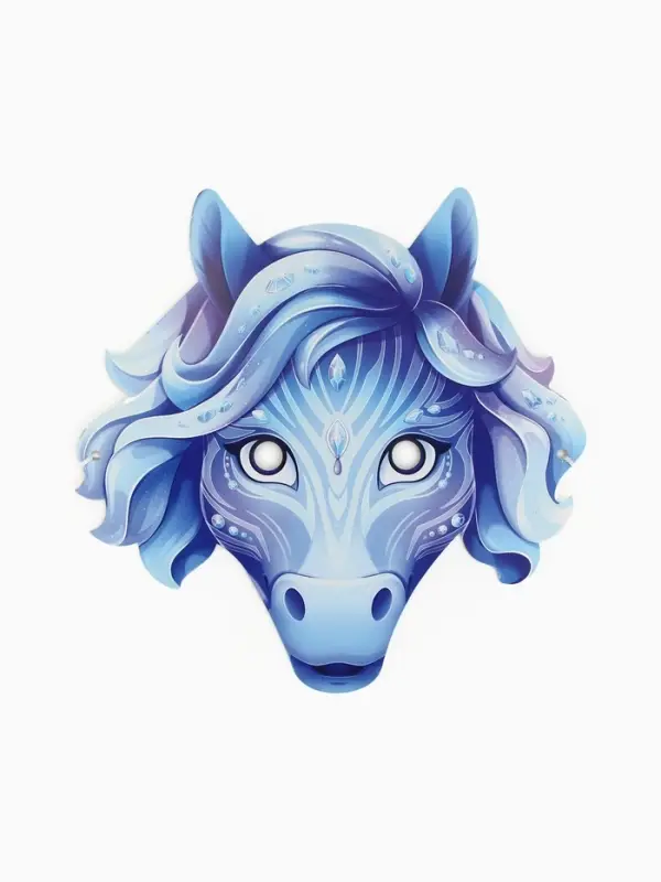 Маска карнавальная "Лошадка со снежными узорами"