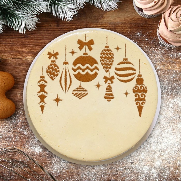 Новый год. Набор круглых трафаретов «Новогодний», 22.4 х 19 см, 6 шт Новый год. Набор круглых трафаретов «Новогодний», 22.4 х 19 см, 6 шт