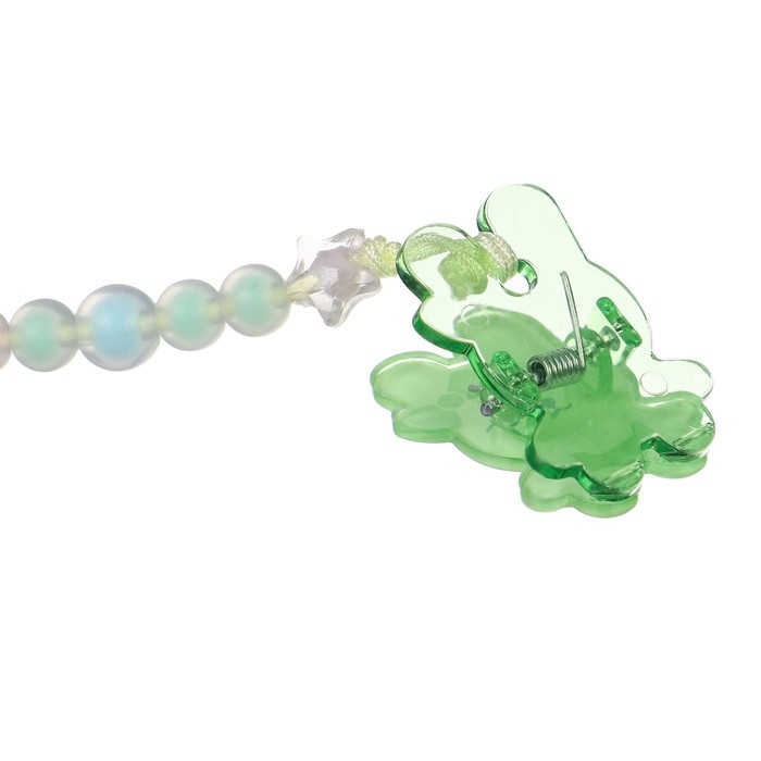 Соска - пустышка силиконовая ортодонтическая, от 12 мес., с колпачком + держатель «Зайка», цвет зеленый Соска - пустышка силиконовая ортодонтическая, от 12 мес., с колпачком + держатель «Зайка», цвет зеленый