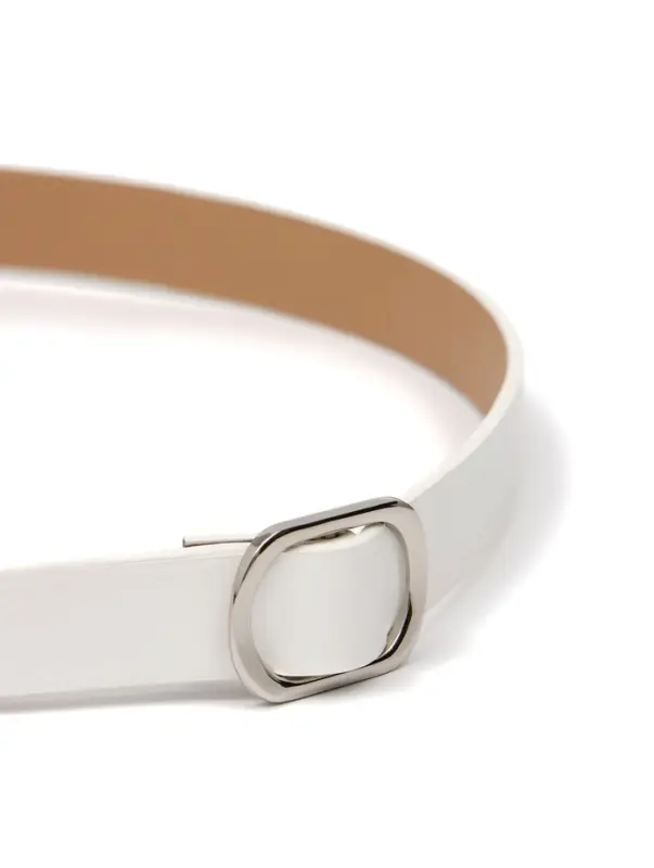 Ремень женский, затяжка, 2.5&times;110 см, без винта, серебристая пряжка, белый