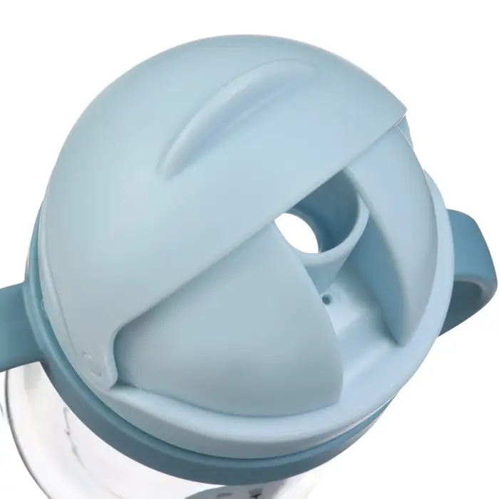 Поильник - непроливайка детский с силиконовой трубочкой и грузиком, от 9 мес., 250 мл., с ручками, голубой