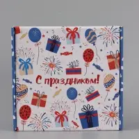 Коробка подарочная, складная &laquo;Поздравляю&raquo;, 24&times;24&times;12 см