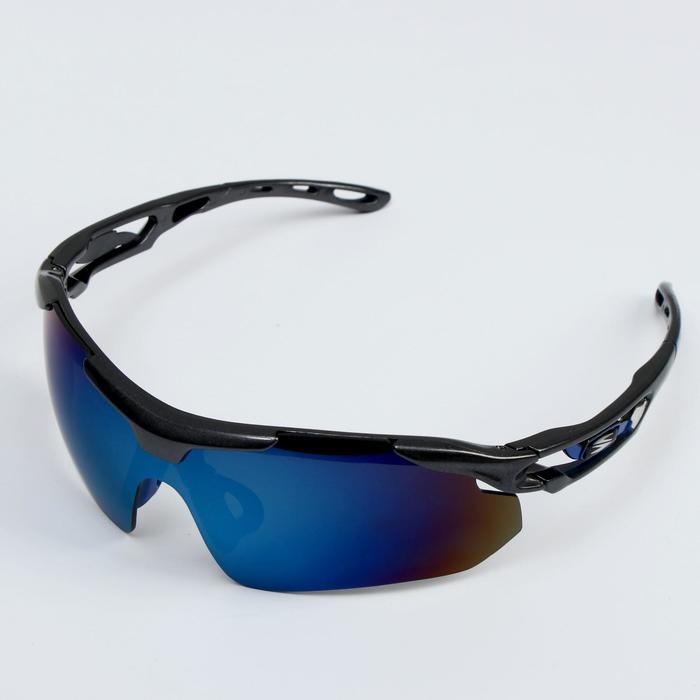 Очки спортивные Очки спортивные "Мастер К", uv 400, ширина 14 см, дужка 14 см, линза 4.5 х 8 см