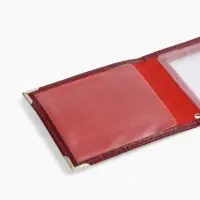 Обложка для удостоверения с окошком, бордовая
