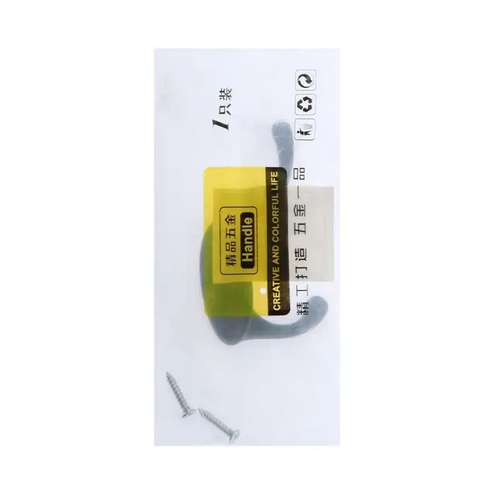 Крючок мебельный ТУНДРА TKD002 LIGHT, двухрожковый, черный, 4 шт.