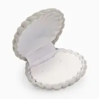 Футляр под кольцо, серьги &laquo;Ракушка&raquo;, бархатный, 6&times;5.5 см, серый