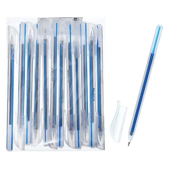 Набор ручек шариковых 12 штук "TRIANGLE" узел 0.7мм, чернила синие премиум, микс