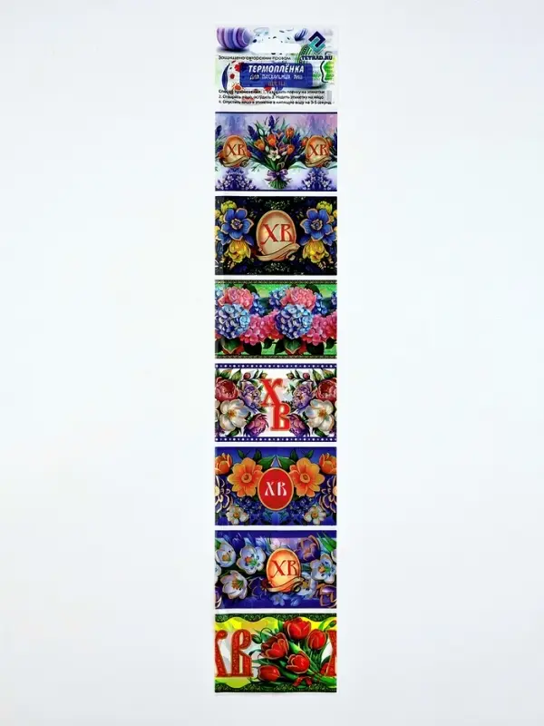 Термонаклейки на 7 яиц &laquo;Цветы&raquo;, на пасху