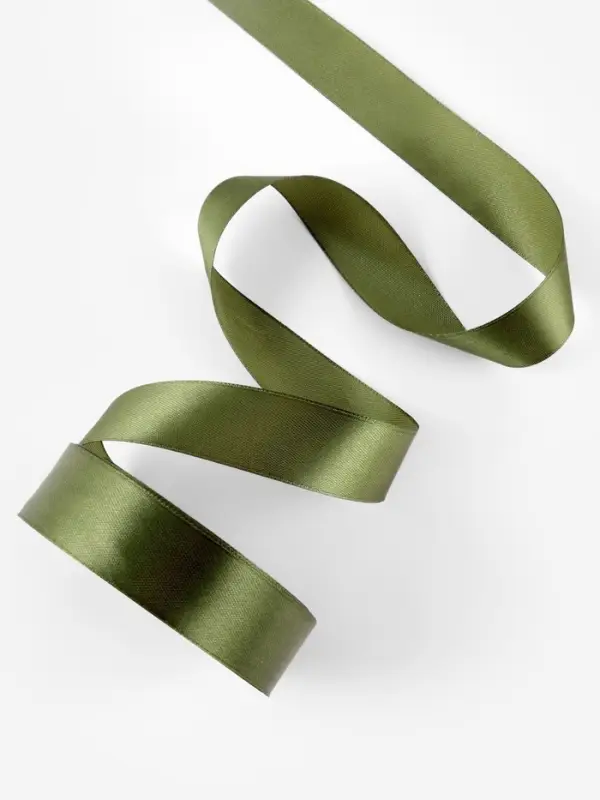 Лента атласная, 25 мм, 23&plusmn;1 м, тёмно-зелёная №113