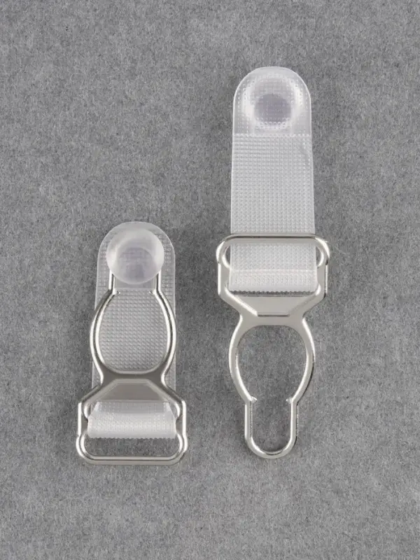 Застёжка для чулок, металлическая, 12 мм, 4 шт., прозрачная Застёжка для чулок, металлическая, 12 мм, 4 шт., прозрачная