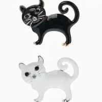 Брошь "Котёнок" бродячий,  (фас 12шт), цвет МИКС