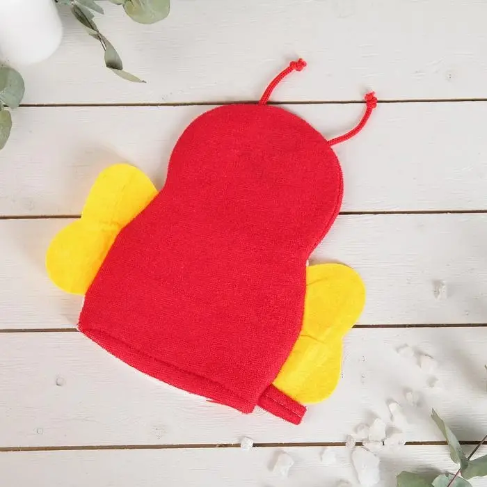 Мочалка-варежка детская для купания Доляна «Пчёлка», цвет МИКС Мочалка-варежка детская для купания Доляна «Пчёлка», цвет МИКС