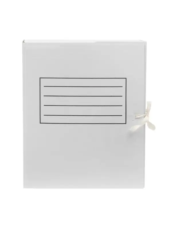 Папка архивная с завязками, микрогофрокартон, 80 мм, белый, до 750 л