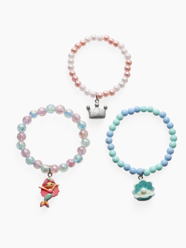 Браслет детский "Выбражулька" на затяжке, сердце с бусинами, цвет розовый