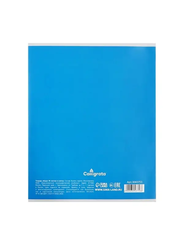 Тетрадь 48 листов в клетку Calligrata «Самолеты», обложка мелованный картон, блок №2, белизна 75% (серые листы), МИКС