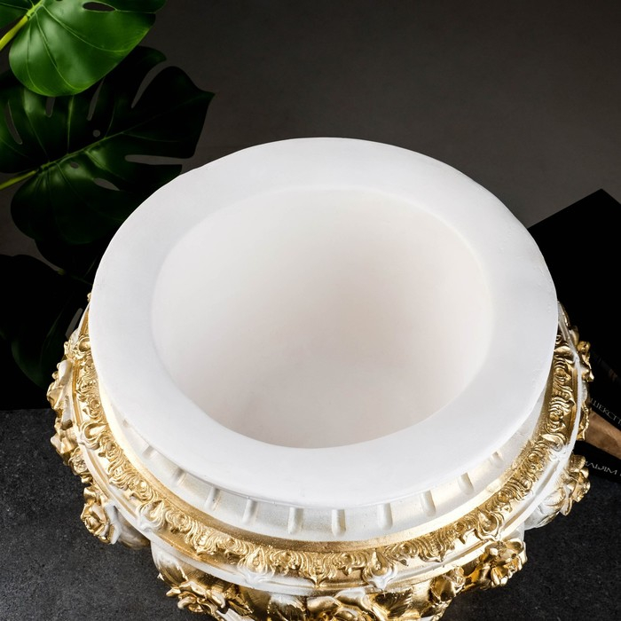 Вазон  Вазон "Афина" 4,3л / 41х34х41см, белое золото