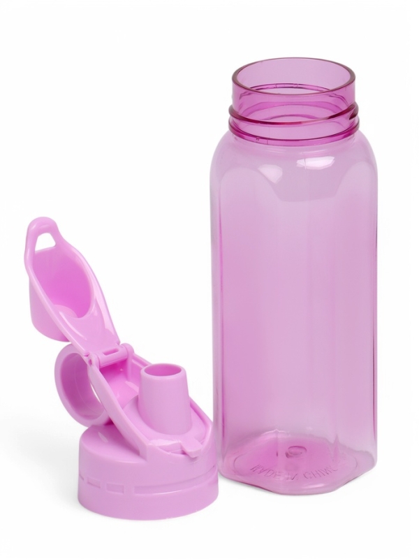 Бутылка для воды спортивная прозрачная, 450 мл, 20 х 8 см, сиреневая Бутылка для воды спортивная прозрачная, 450 мл, 20 х 8 см, сиреневая