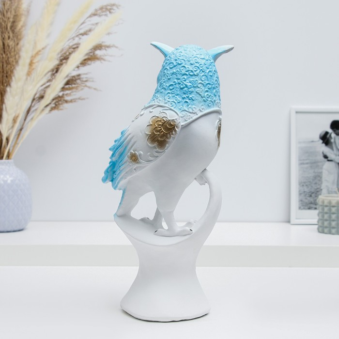 Фигура Фигура "Мудрый филин" гжель золото, 15х14х34см