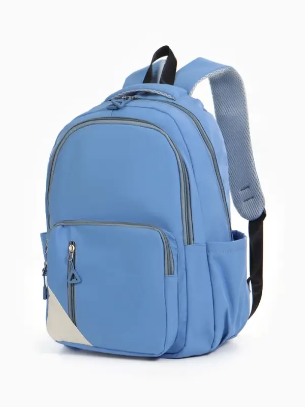 Рюкзак школьный на молнии, с отделами, карманами, размер 31&times;18&times;44 см, голубой