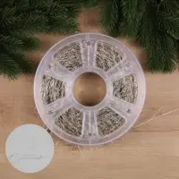 Гирлянда &laquo;Мишура&raquo; 50 м, роса, IP44, серебристая нить, 1500 LED, 8 режимов, свечение мульти, 36 В