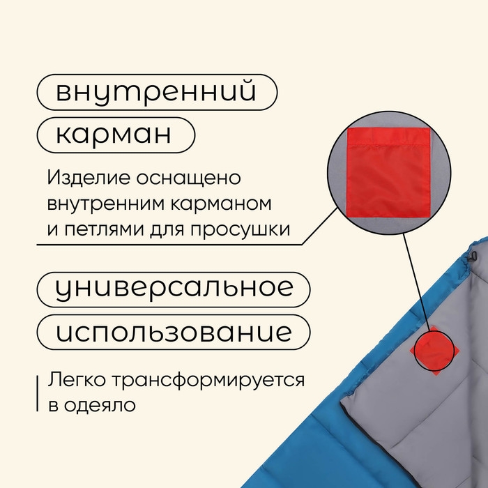 Спальный мешок maclay camping comfort cool, одеяло, 3 слоя, левый, 220х90 см, -5/+10°С Спальный мешок maclay camping comfort cool, одеяло, 3 слоя, левый, 220х90 см, -5/+10°С