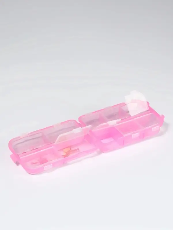 Таблетница, 9.5&times;6&times;3 см, 10 секций, розовая