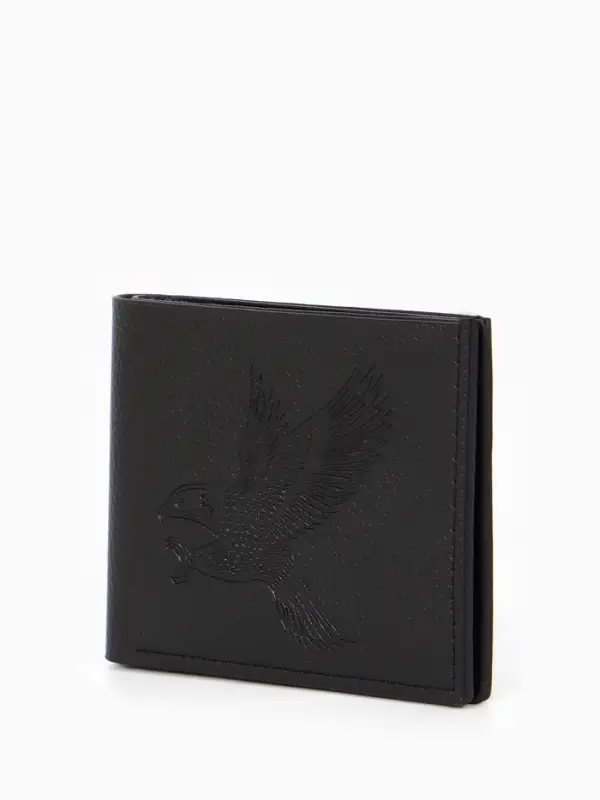 Портмоне мужское без застёжки, отдел для купюр, монет и карт, чёрное