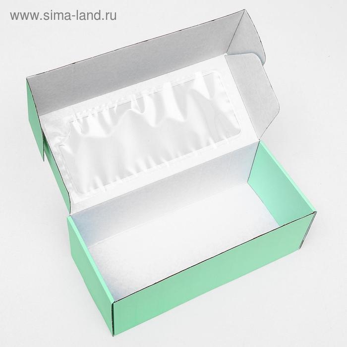 Коробка самосборная, с окном, салатовая, 16 х 35 х 12 см Коробка самосборная, с окном, салатовая, 16 х 35 х 12 см