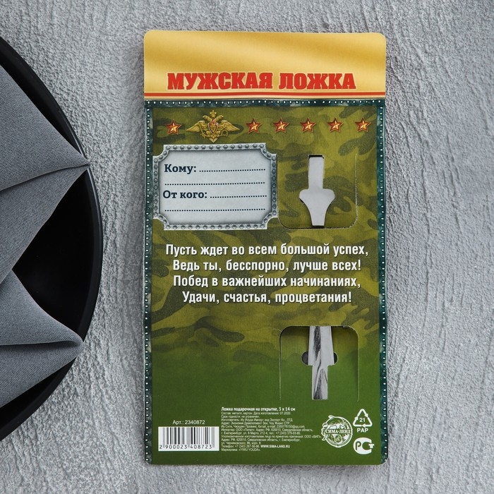 Ложка чайная с гравировкой «Диванные войска», на подарочной открытке, 3 х 14 см. Ложка чайная с гравировкой «Диванные войска», на подарочной открытке, 3 х 14 см.