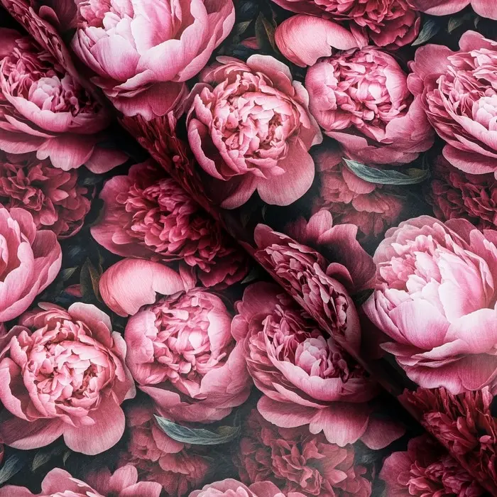 Бумага упаковочная, глянцевая &laquo;Пионы&raquo; 60&times;90 см