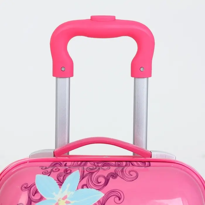 Чемодан детский на колёсах 29 л (XS), на молнии, розовый